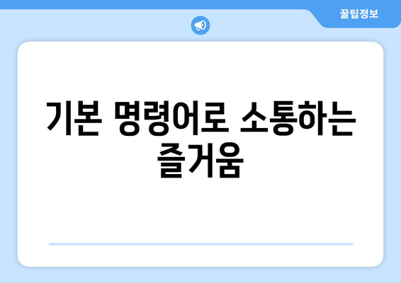 꼭 필요한 강아지 훈련 명령어 모음