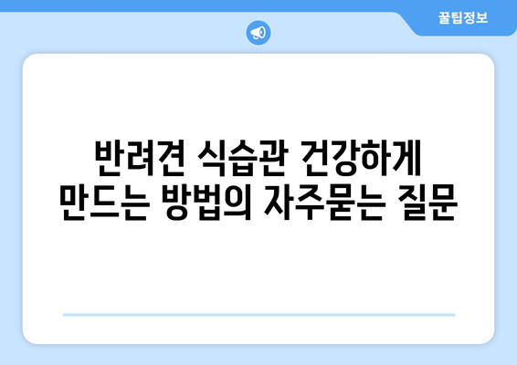 반려견 식습관 건강하게 만드는 방법